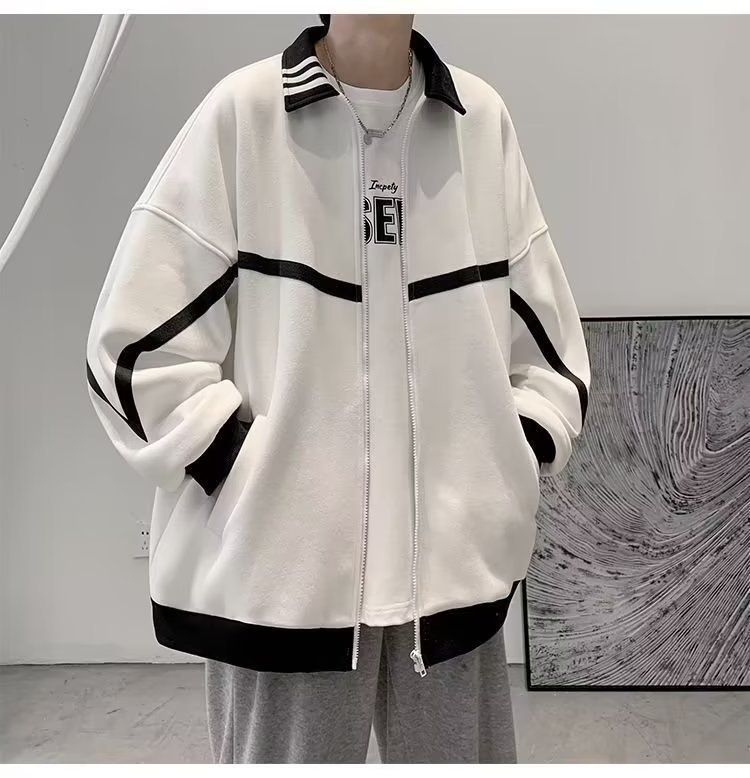 Korean Men's Baseball Jacket – High-End Loose Fit Casual Spring & Autumn Top – Trendy Streetwear Style_voghion.com