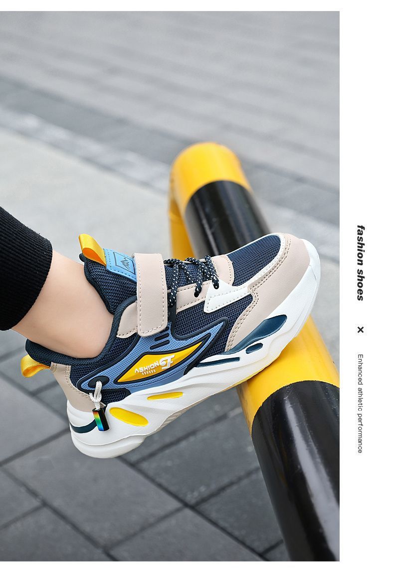 Drenge sneakers forår løbesko CuHK net læder fritidssko til børn Anti-skrid og slidstærk_voghion.com