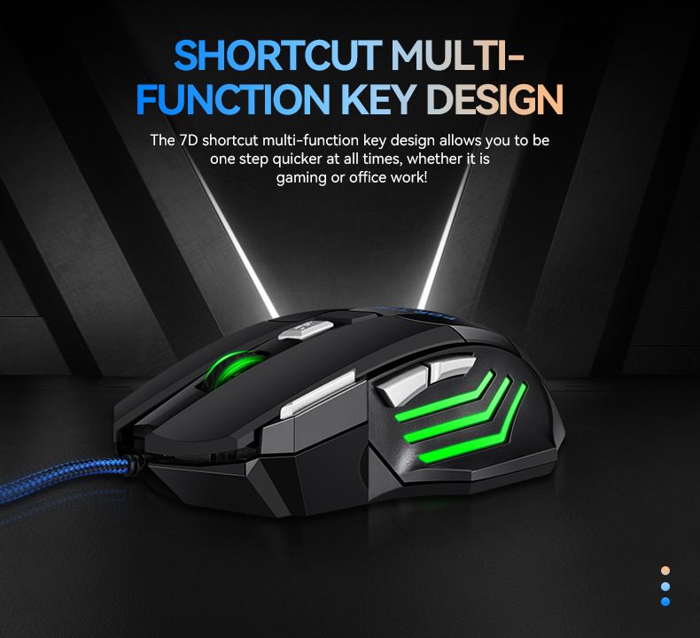 Souris d'ordinateur de bureau lumineuse et colorée USB Lei Lang_voghion.com