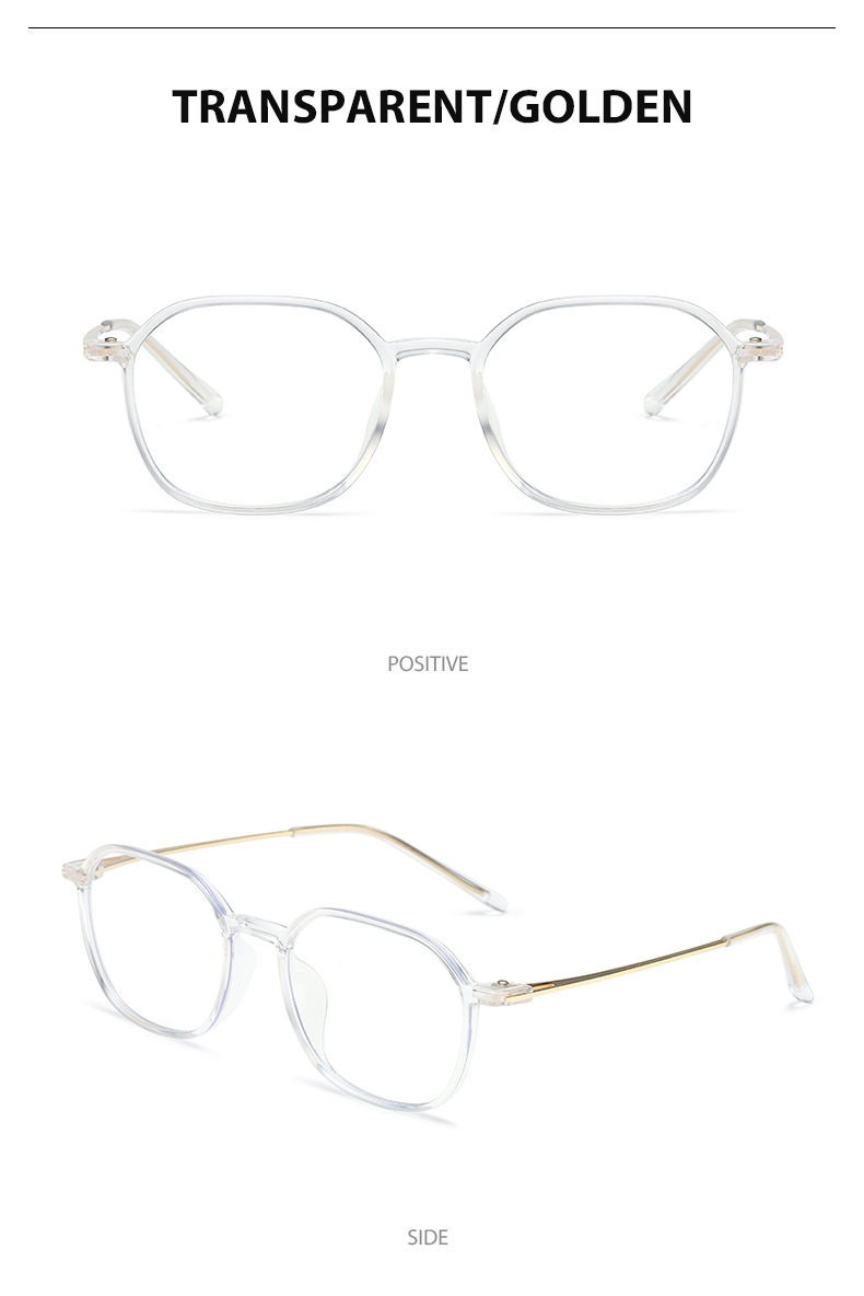 Anti-Blu-ray Flat Light PC Metall Retro Fashion Student Stylee Brillengestell für Herren und Damen_voghion.com