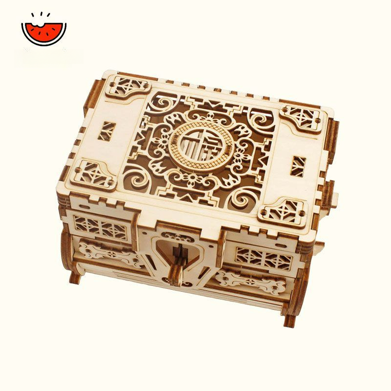 Jewelry Box Diy Handmade Model 3d Wooden Three-dimensional Puzzle Assembly Toy Gift_voghion.com