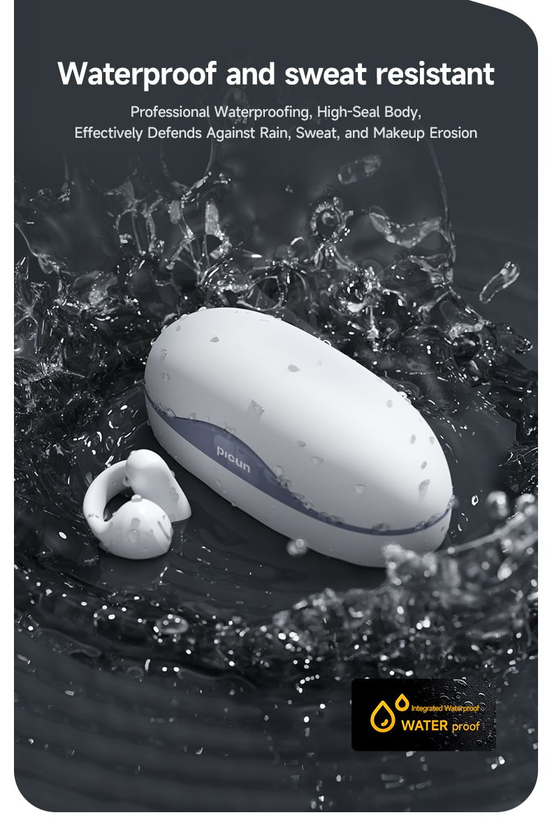 Picun Open Wireless Earbuds Bluetooth 5.3 Mikrofon Clip On Ear Kopfhörer Ladehülle Kompatibel mit iPhone_voghion.com
