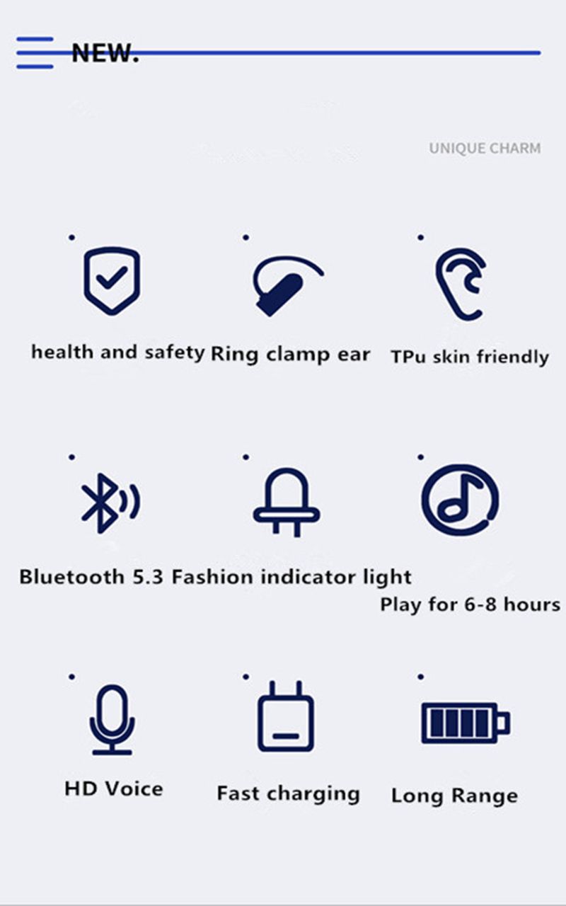 GD28 Single-ear Clip TWS Headphones BT5.3 Ear Clip Lightweight Business Sports Game Headphones with Microphone Noise Reduction_voghion.com
