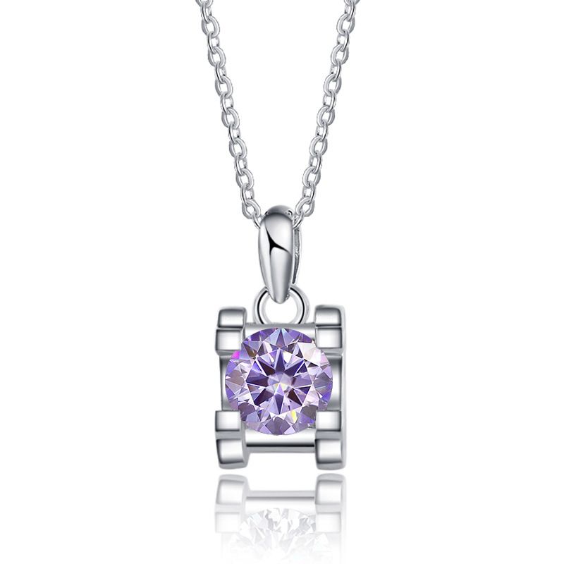 Tancise Luxury 1.0 Carat Shiny Moissanite Diamond Pendant Chain For Women Sterling Silver Necklace Engagement Jewelry_voghion.com