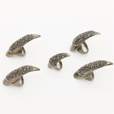 JZ 20k Holy Day Devil Eagle Claw Nail Five-piece Ring Set_voghion.com