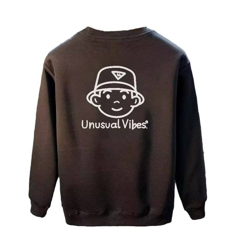 Miesten vaatteet Crewneck Sweat Miesten löysä muotoilu Sense Smiley Print American Style Retro Instagram Style Muodikas merkkitoppi kevääksi ja syksyksi_voghion.com