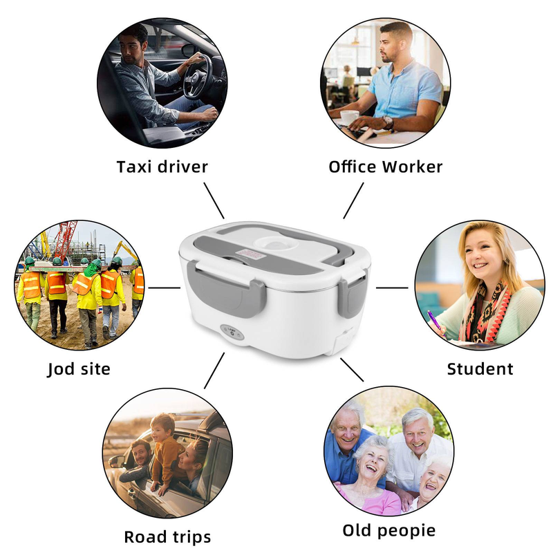 Geïsoleerde lunchbox kan worden aangesloten voor stomen en koken Multifunctionele verwarmende lunchbox roestvrij staal_voghion.com