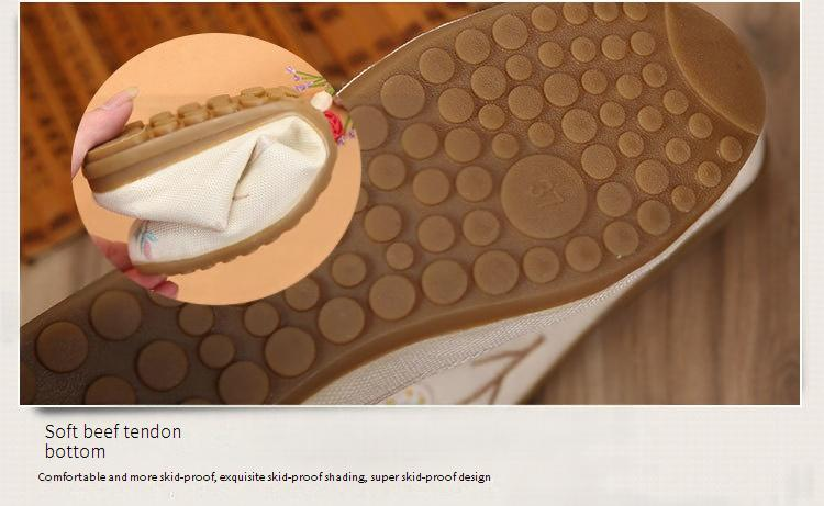Damenschuhe Alte Peking-Stoffschuhe Kuhsehne Atmungsaktive Baumwolle und Leinen Flache bestickte Damenschuhe Rutschfeste Einzelschuhe Retro-Schuhe_voghion.com