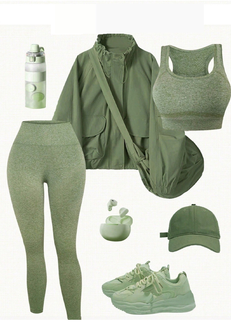 Women's Clothing Sports Yoga Suit Fitness Bra Hip Lift Quick Dry Yoga Pants High Elastic Sports Yoga Suit_voghion.com