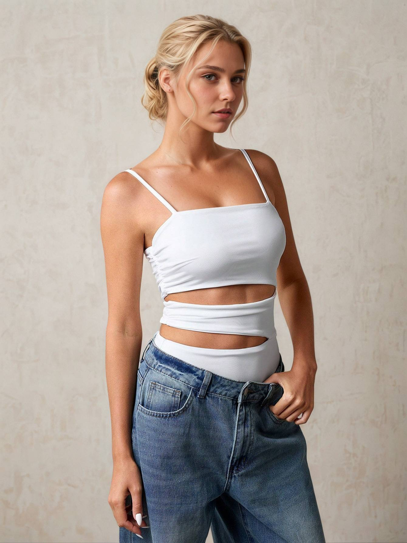 Women's Summer Jumpsuit Sexy Hollow Out Design Sleeveless Romper With High Waist_voghion.com