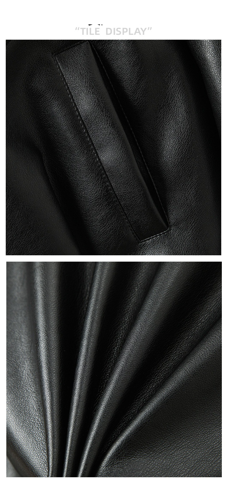 Giacca in pelle sintetica da donna alla moda - Vestibilità oversize, cintura in vita, stile streetwear (nero/bianco, S/M/L/XL)_voghion.com