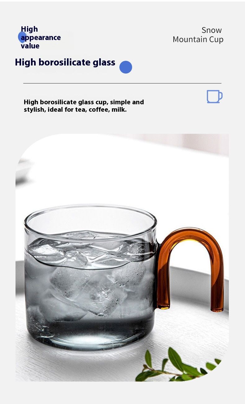 Modern Minimalist Flat Borosilicate Glass Cup, 300ml Heat-Resistant Drinking Glass For Coffee, Tea & Water, Handmade Clear & Colored Options_voghion.com