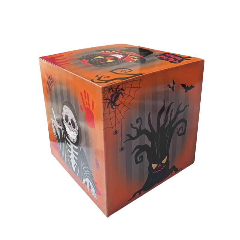 Halloween Ghost Festival Bloody Halloween Party Decoration Pumpkin Pattern Cardboard Box - Orange Ghost Box_voghion.com