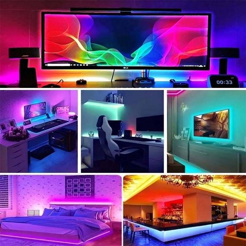 Taśmy LED RGB 5 V z pilotem 3-przyciskowym, zasilane przez USB, do podświetlenia telewizora, pokoju gier i dekoracji wnętrz_voghion.com