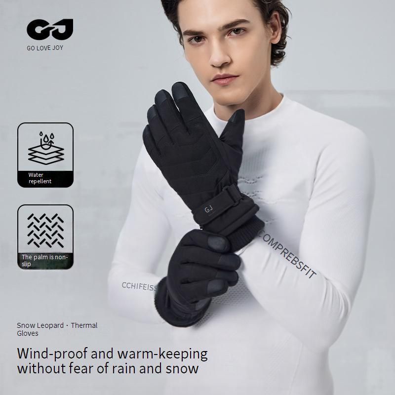 Luvas térmicas de esqui para homens e mulheres - Luvas de inverno à prova de vento com aderência antiderrapante para snowboard, motociclismo e esportes ao ar livre_voghion.com