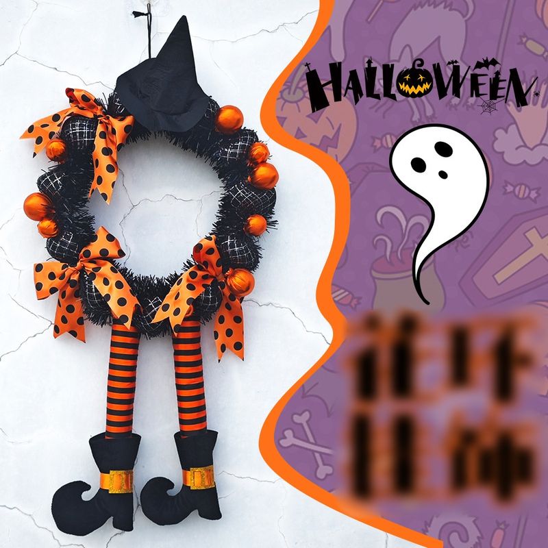 Halloween Wreath Door Hanging Skull Haunted House Decoration Pendant Ornaments Festive Atmosphere Props Holiday Layout_voghion.com