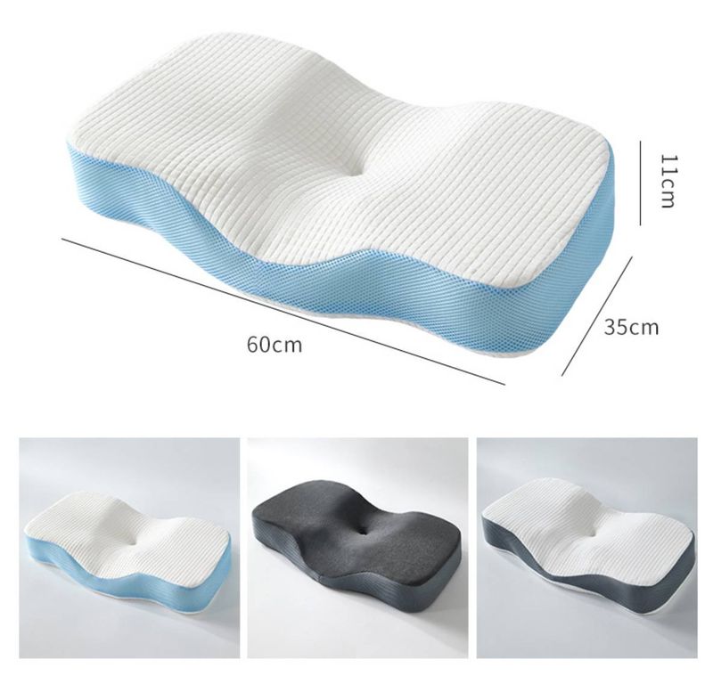 Cuscino in memory foam a forma di farfalla - Cuscino ortopedico di supporto cervicale con schiuma a rimbalzo lento, design ergonomico per alleviare il dolore al collo_voghion.com