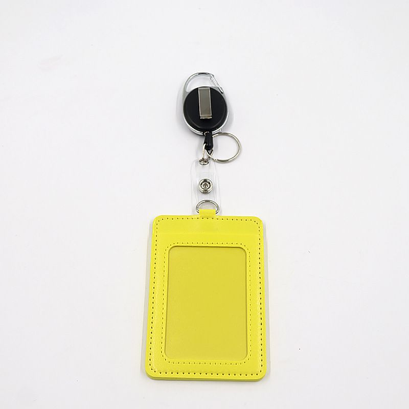 ID Card PU Leather Card Holder Retractable Badge Card Holder Access Card Bus Card Holder Work Card Holder Campus Card Holder_voghion.com