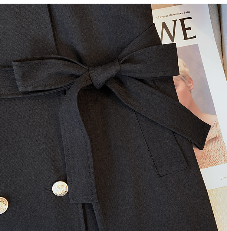 Women's plus-size trench mid-length double-breasted coat_voghion.com