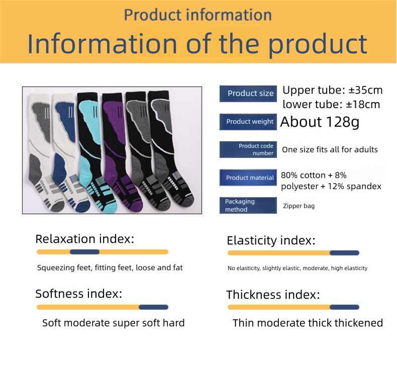 Dikke warme skisokken voor mannen en vrouwen, wintersportsokken met handdoek, hoge sokken voor bergbeklimmen_voghion.com