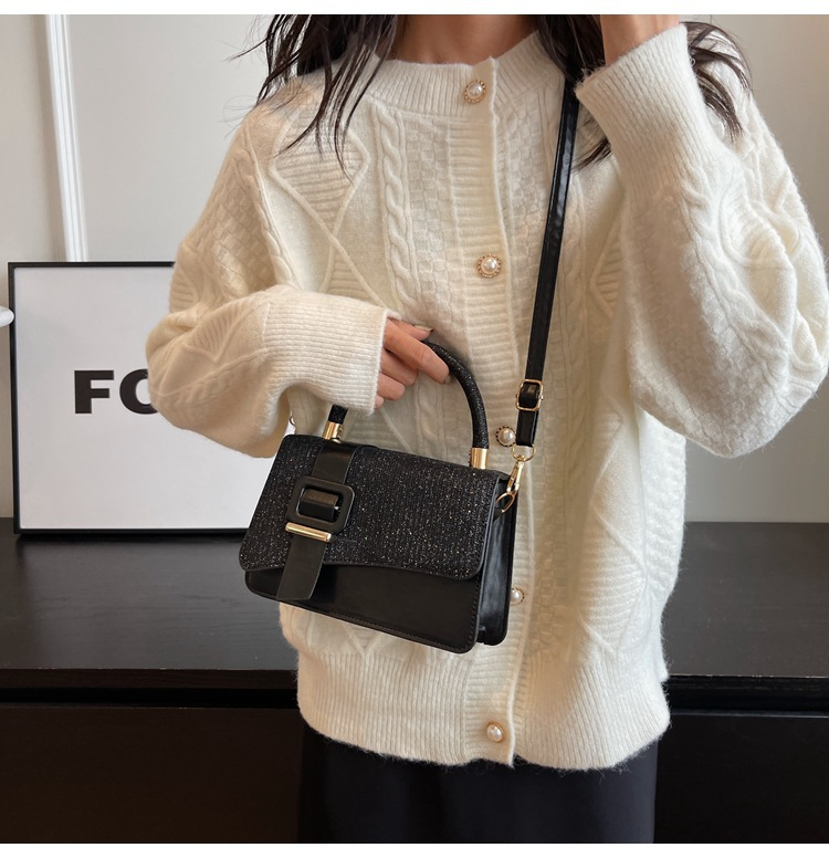 Neue Gürtelschnalle, trendige Handtasche mit einzigartigem Design, einfache und modische Umhängetasche für Damen_voghion.com