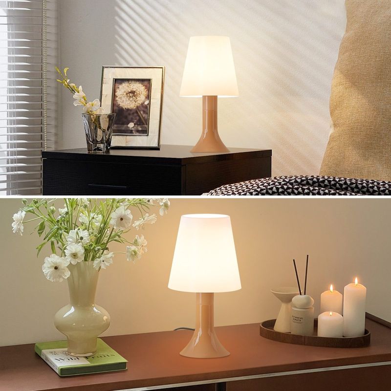 Glitzerlife Nachttischlampe 2er Set Tischleuchte Mit Kabel - TischlampeKleine Lampe E14 Tischlampen Orange Moderne Landhausstil Für Esstisch Schlafzimmer_voghion.com