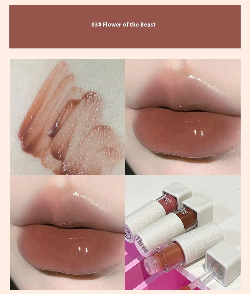 Nuovo lucidalabbra a specchio traslucido chiaro Water Gloss Pure Desire Glass Lips appare bianco e duraturo, non si attacca facilmente alla tazza lucidalabbra_voghion.com
