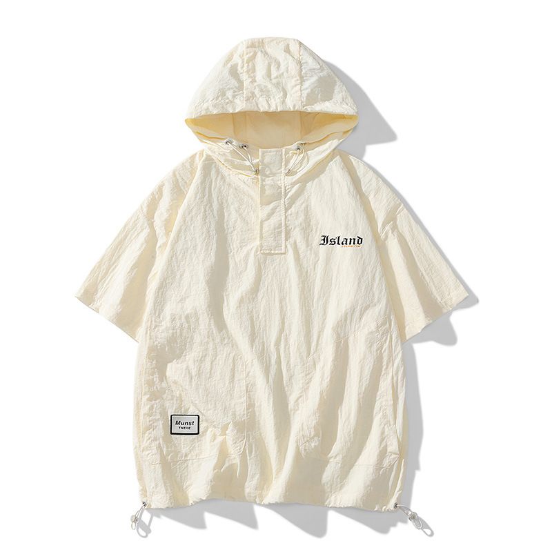 Unschlagbare Qualität 2025 Sommer Neue Ins Große Einfarbige Kapuze Paar Sonnenschutz Männer, Lose Gedruckt Haut Kleidung Für Männer_voghion.com