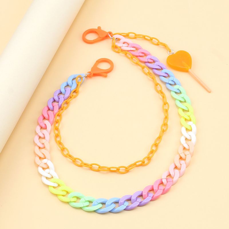 Jewelry Ins Candy Colored Double-layer Resin Ultra Light Chain, Love Lollipop Decorative Pendant Pants Chain_voghion.com