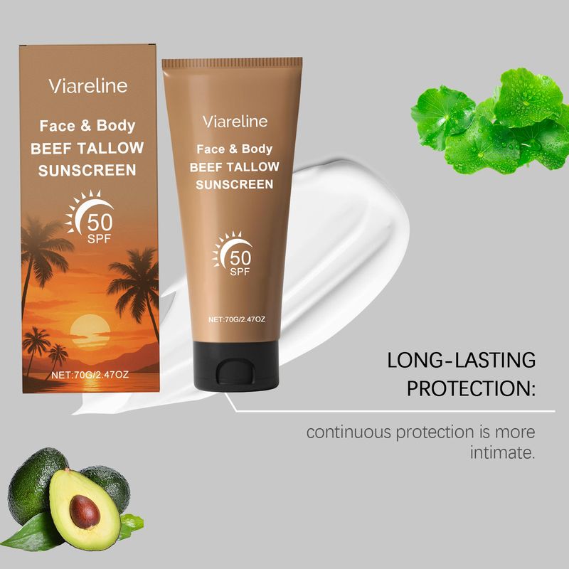 Viareline Cow Fat Outdoor Moisturizing Refreshing Lightweight Non-Sticky Isolation Protective Cream_voghion.com