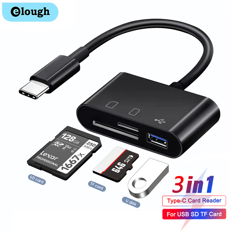 Adapter Type-C Micro TF CF SD-minnekortleser Skriver Compact Flash USB-C-adapter for bok Samsung Huawei Xi_voghion.com