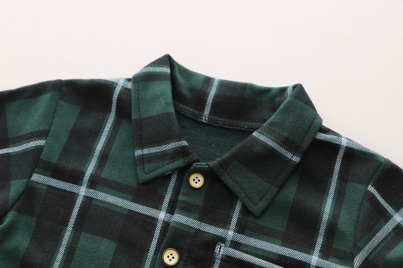 Dětské oblečení 2024 nové podzimní dětské oblečení kostkovaný svetr košile třídílný dětský oblek kalhoty dětské podzimní oblečení_voghion.com