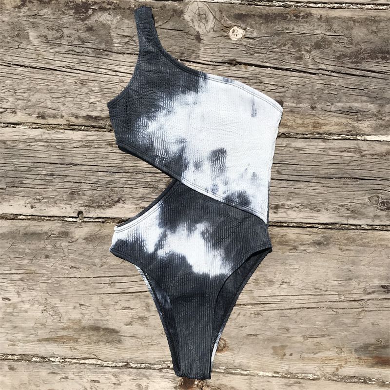 Maillots de bain tissu froissé Sexy une pièce une épaule Bikini maillots de bain femmes Bikini_voghion.com
