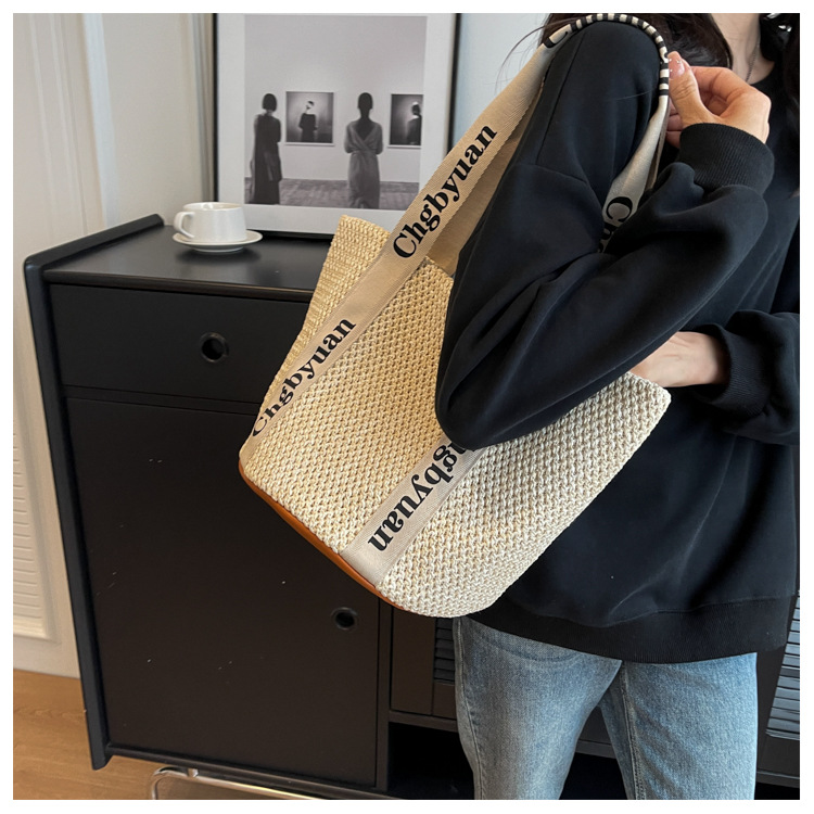 Borsa a tracolla alla moda da donna, borsa a secchiello per le vacanze di grande capacità_voghion.com