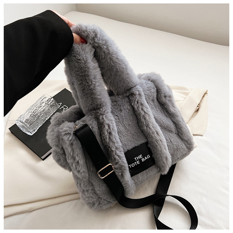 Nuova borsa in finta pelliccia di coniglio autunno e inverno, borsa tote di grande capacità, borsa a tracolla coreana, borsa in peluche_voghion.com