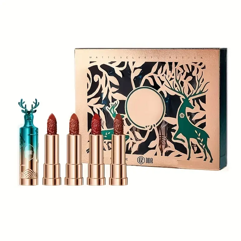 4-teiliges mattes Lippenstift-Set, feuchtigkeitsspendend, nährend, samtgeschnitzter Lippenstift, wischfest, farbecht, Lippenstift-Set, Festival-Geschenk für Mutter, Ehefrauen, Freundinnen_voghion.com