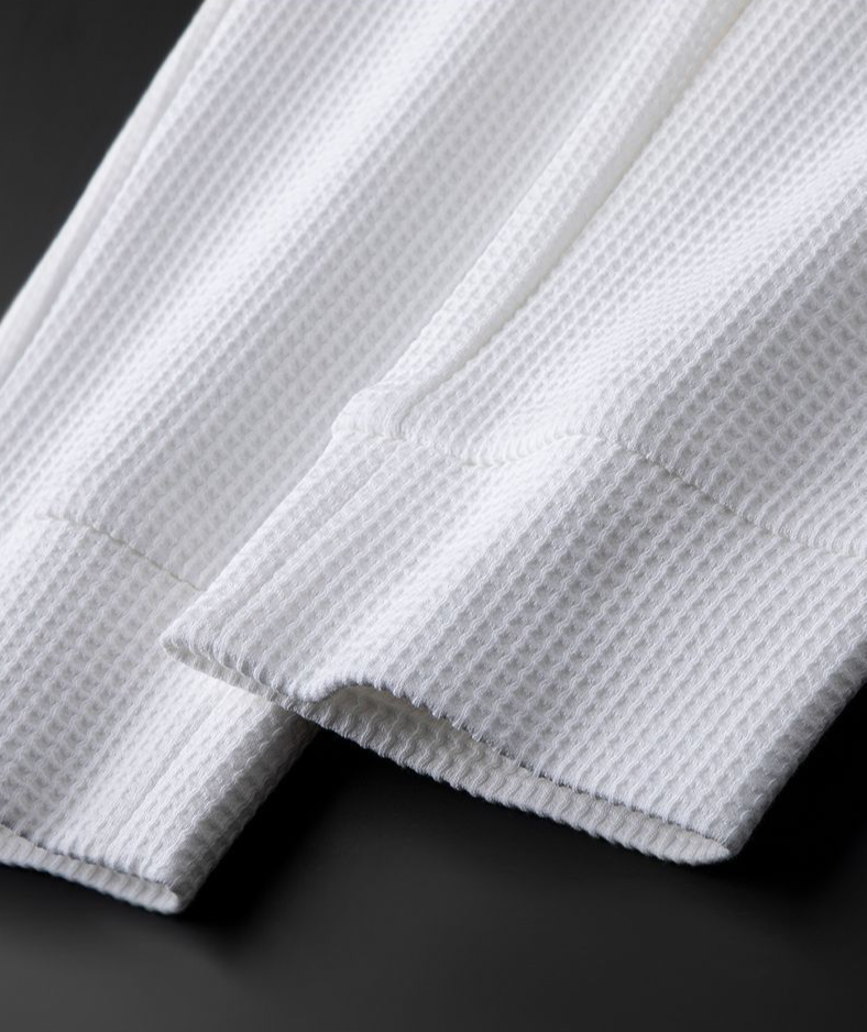 Men's Clothing Light luxury brand spring and autumn waffle plaid white pants for men slim fit soft casual sports pants for men_voghion.com