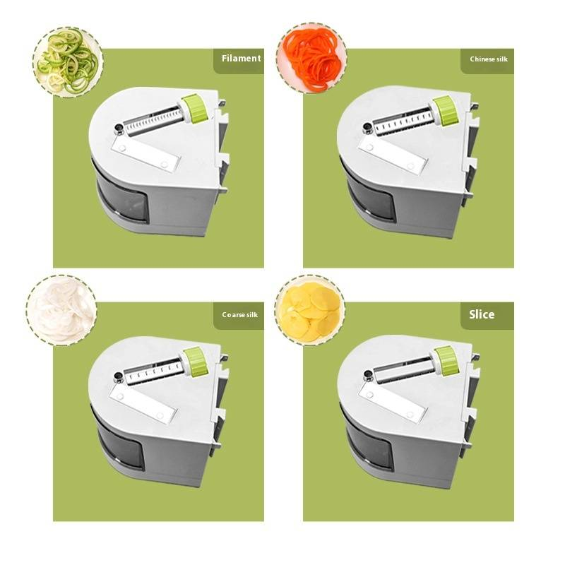 Affettatrice manuale a manovella per patate a cascata, tagliatrice a spirale per cipolle, carote, cetrioli, zucchine, utensile da cucina gratuito, tagliaverdure multifunzione._voghion.com