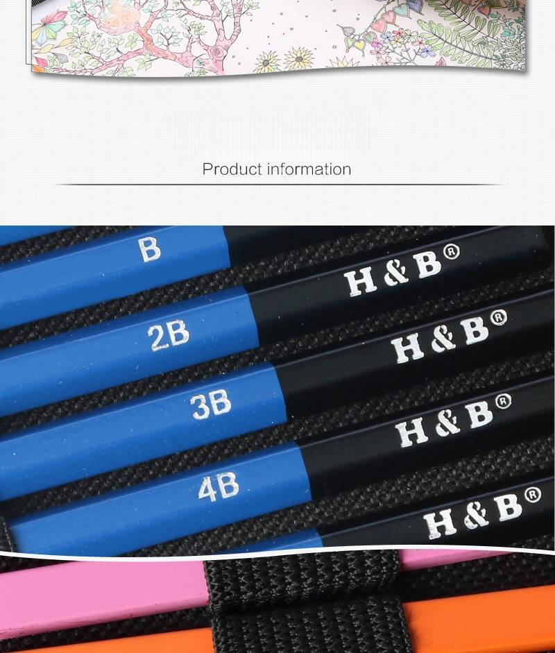 H&B 74-Piece Sketch Metallic Watercolor Pencil Set - Premium Art Supplies For Adults, Vibrant Colors, Nylon Case, Ideal For Drawing_voghion.com
