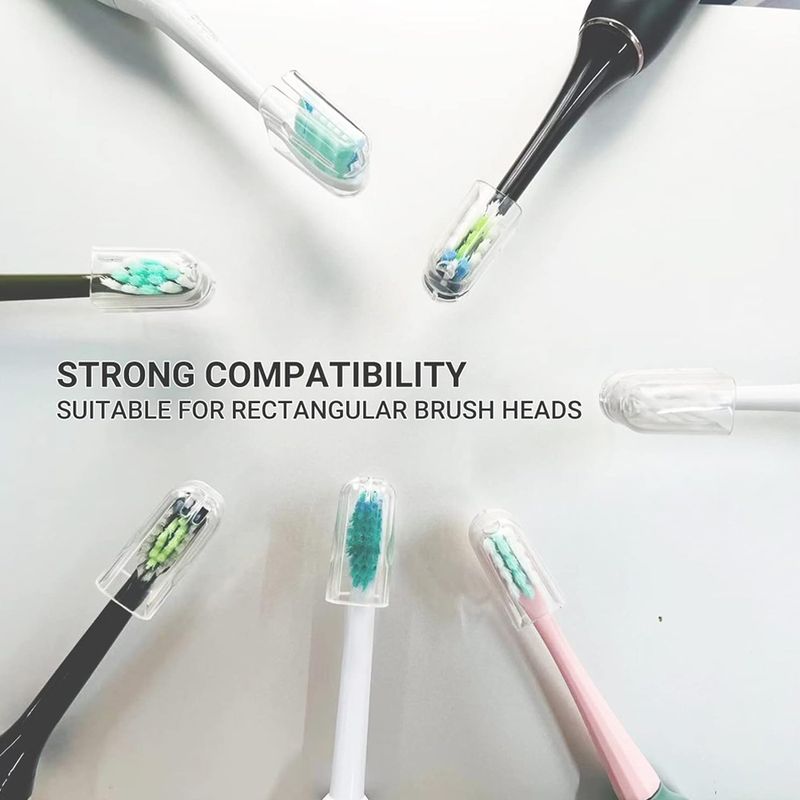 6 Pcs Reusable Toothbrush Head Covers Compatible With Philips Sonicare Electric Toothbrush Head, Toothbrush Head Protector For Storage In Home &Travel_voghion.com