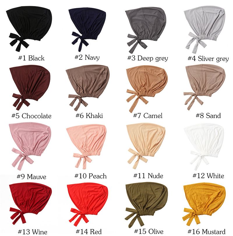 Pañuelo para la cabeza ajustable con banda elástica de color sólido MSL10_voghion.com
