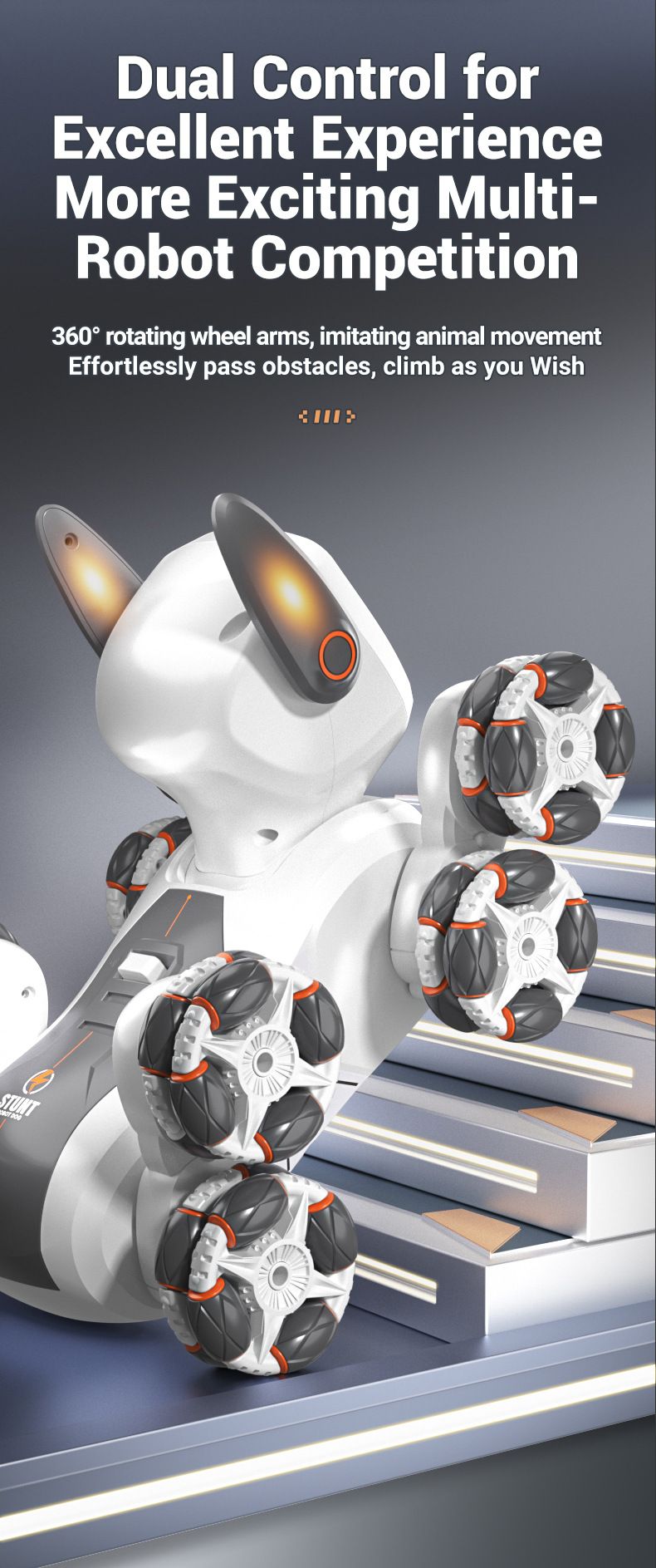 JJRC Sınır Ötesi Yeni Sekiz Tekerlekli Akıllı Akrobasi Mekanik Köpek Hareket Algılama Uzaktan Kumandalı Robot Köpek Çocuk Elektrikli Oyuncak_voghion.com