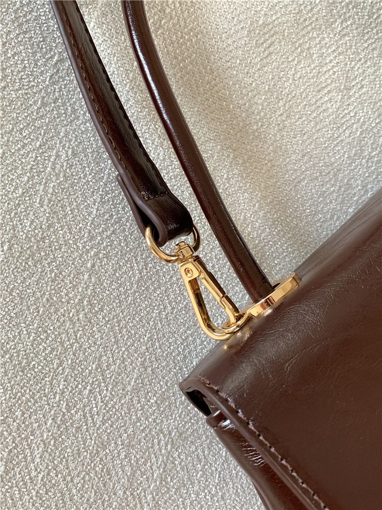 Borsa a tracolla con patta a forma di nicchia, moda di alta gamma, stile minimalista e compatto_voghion.com