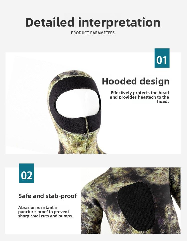 Combinaison de plongée professionnelle chaude et résistante au froid pour homme et femme, 3 à 5 mm, une pièce, pour la pêche, la chasse et la plongée avec tuba_voghion.com