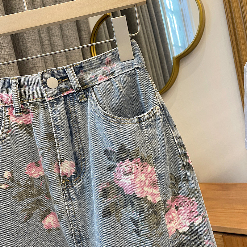Damska, wszechstronna, wąska spódnica z denimu w stylu retro. Damska spódnica midi w dużych rozmiarach, zawiązywana na biodrach_voghion.com