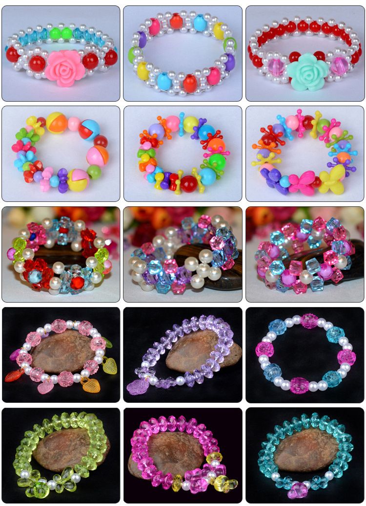 Jouets pour enfants en perles, 32 grilles, bracelet de perles fait main, jouets éducatifs pour filles, perles de correction d'amblyopie_voghion.com