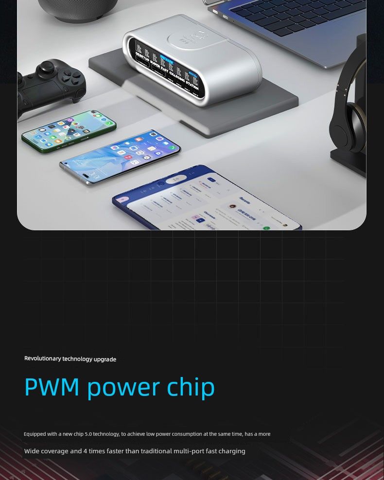 Onderhoudsman Supersnel opladen Smart Digitaal Display Desktop Draadloos_voghion.com