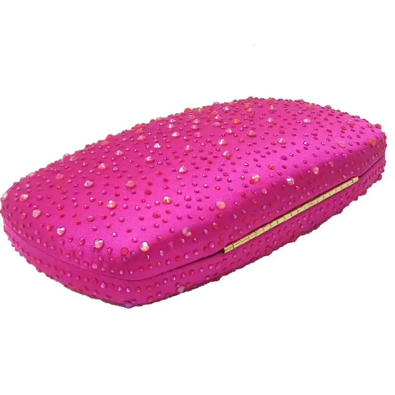 FGG Womens Fuchsia Evening Bag And Clutch Party Dinner Bridal Crystal Handbag Wallet 250314l_voghion.com