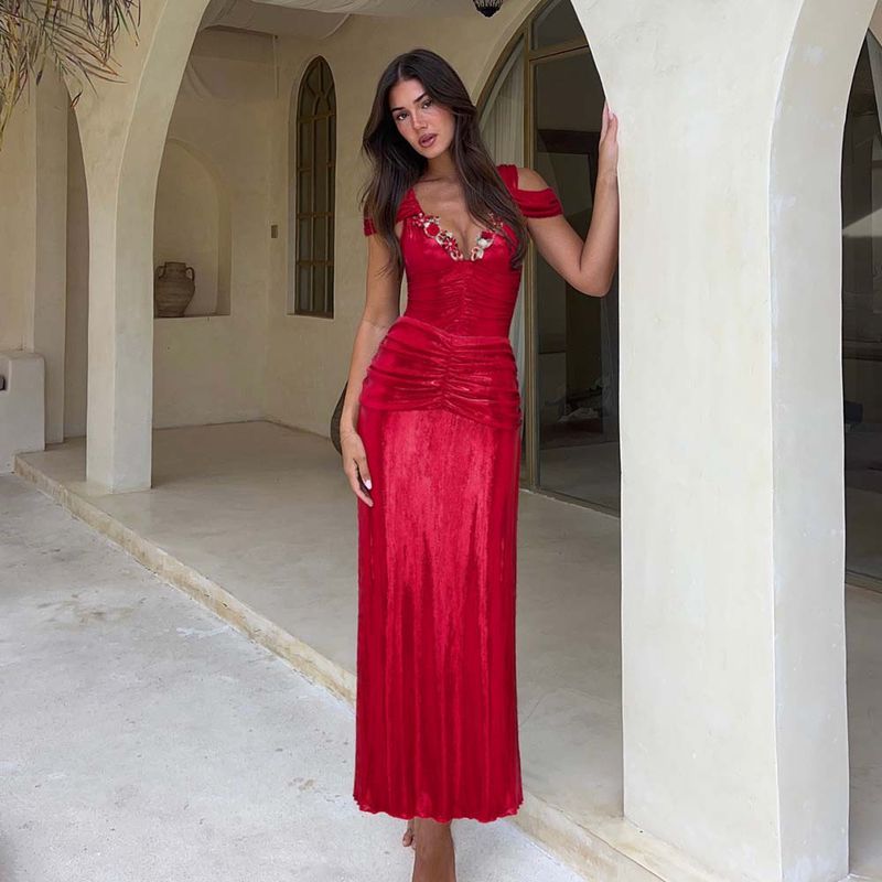 Maillot de bain une pièce rose brillant avec décoration papillon tridimensionnelle pour femme_voghion.com