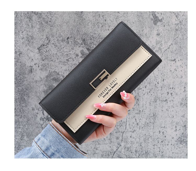 Long Wallet Ladies New Tri-Fold Clutch Multi-Functional Pu Bag Wallet_voghion.com